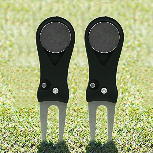 Golf Divot Tool, Smartlife15 Switchblade Divot Repair Tool with Pop-up Button &amp; Magnetic Ball Marker Pitch Mark Lightweight Portable and Foldable, Gifts Choice