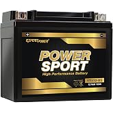 ExpertPower YTX12-BS Sealed AGM Motorcycle Battery 12V 12Ah 195 CCA | Lead Acid Powersports ATV Battery for Motorcycles &amp; UTVs, Recon, People 250, Grizzly 300 (+ -) Nut &amp; Bolt Terminals