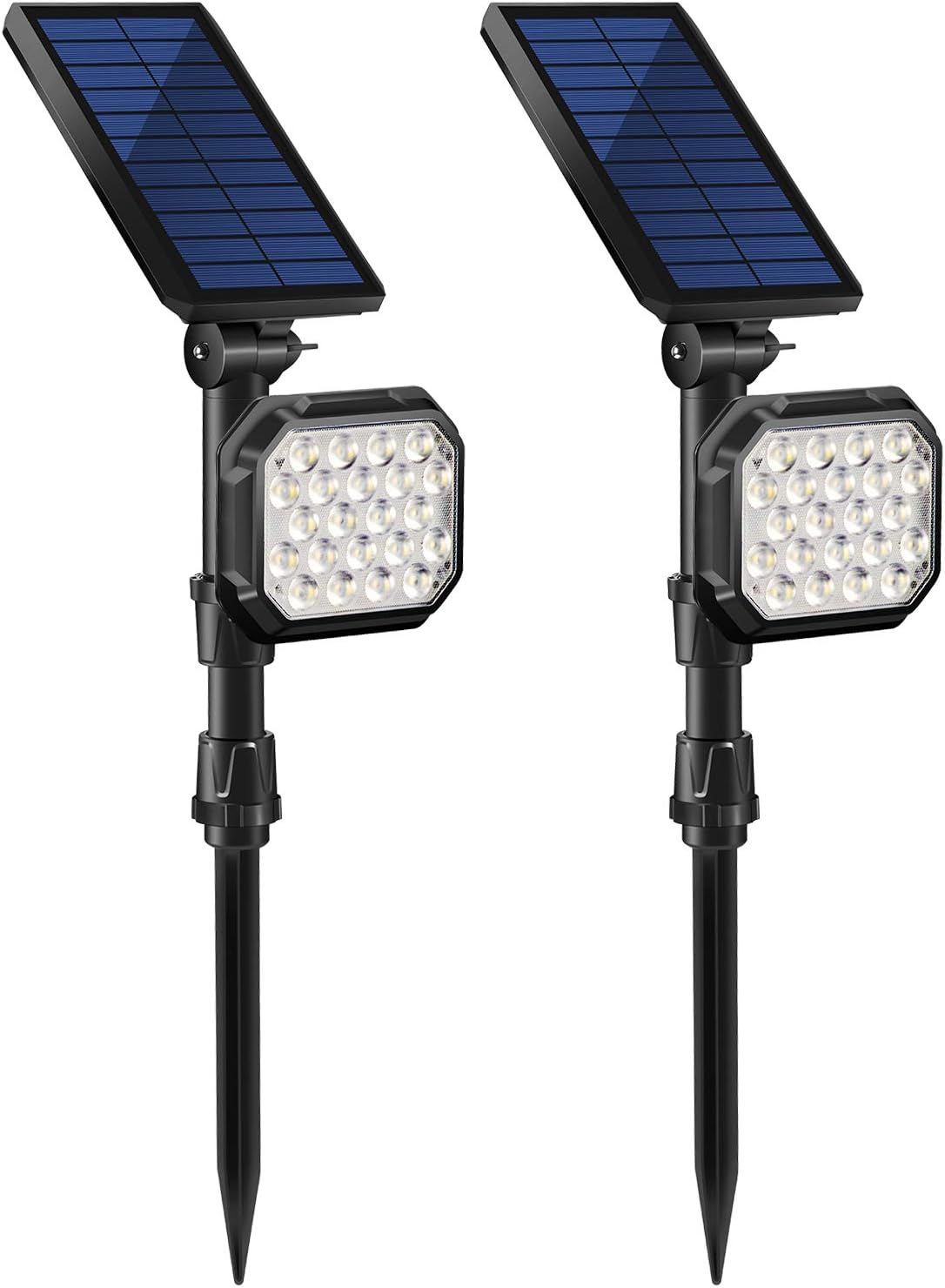 solar lights outdoor on Mzvul 22 Led Solar Lights Outdoor Waterproof Solar Landscape Spotlights 2 In 1 Adjustable Solar Wall Light Auto On Off Solar Powered Landscape Lights For Yard Garden Pathway Pool Cool White 2 Pack Amazon Com