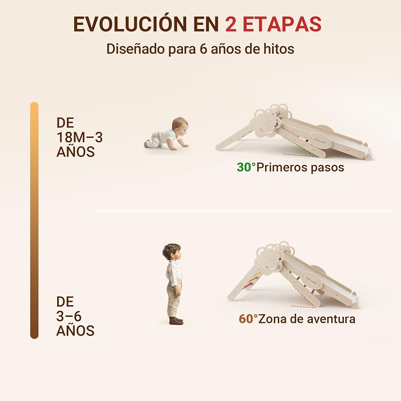 8 en 1 Triángulo de Escalada Montessori con Arco y Rampa