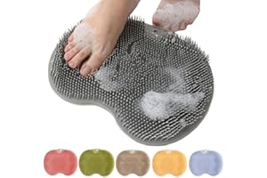 Silicone Shower Foot Scrubber Mat, Wall Mounted Slip Suction Cups Foot Scrubber Cleaner, Upgrade Foot Back Cleaning Pad Back 