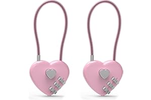 UP Security Small Combination Lock for Locker, Cable Lock with Code, Pink Padlock Combination, for Luggage, Suitcase, Gym Locker, Backpack Zipper, Cabinet, Box, Fence Gate, Travel Safe, Outdoor Use