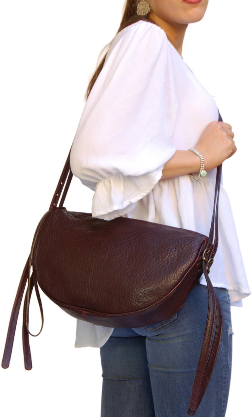 Hobo Bag Leather Color Burgundy Medium