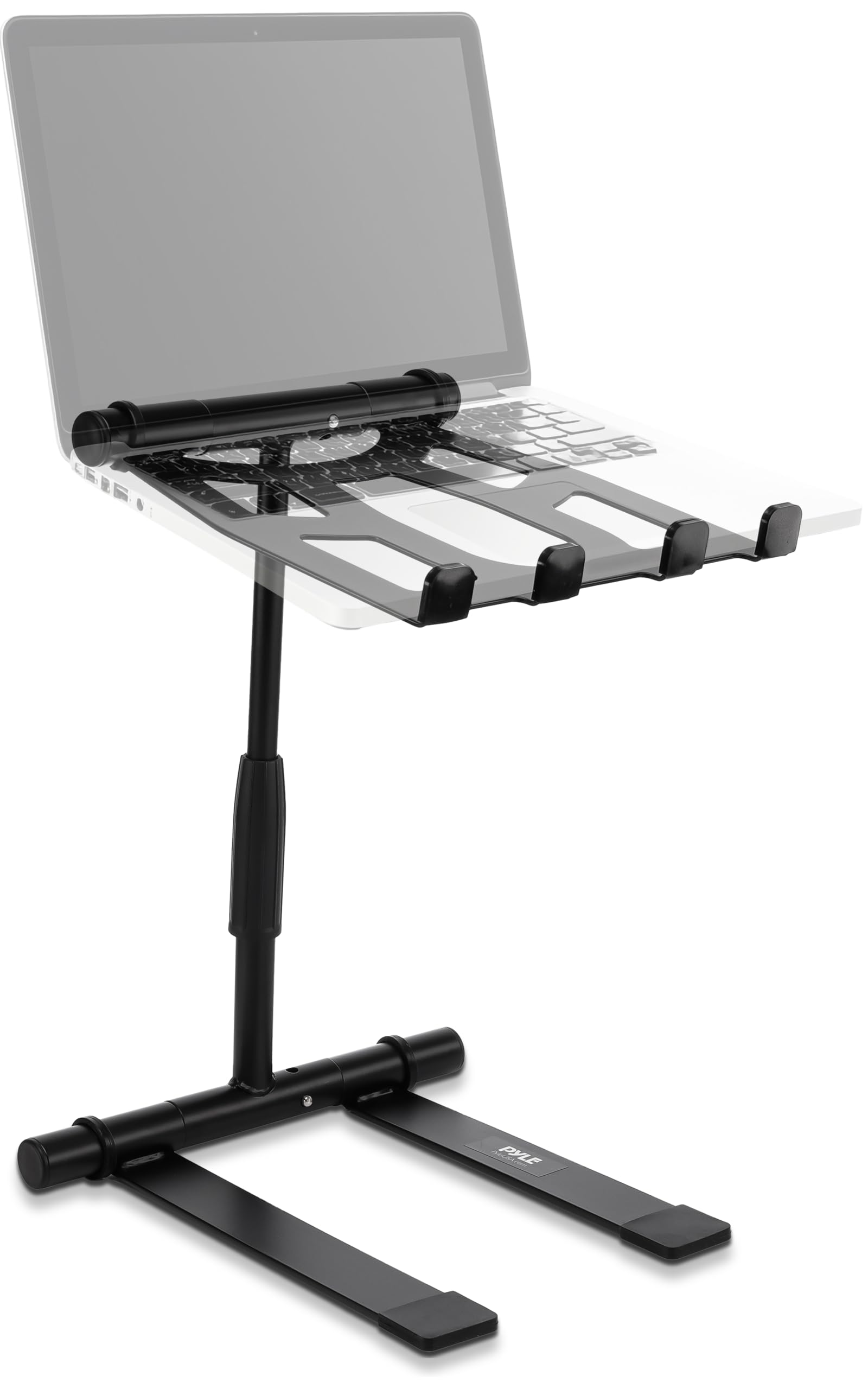 Photo 1 of Pyle Portable Folding Laptop Stand - Standing Table with Adjustable Angle, Foldable Height and Four Prong Anti-Slip Tray for iPad, Tablet, DJ Mixer, Workstation, Gaming and Home Use - PLPTS55