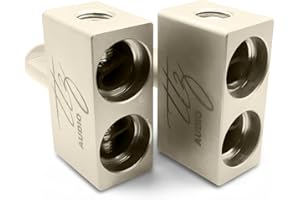 TTZ Audio Car Audio Vehicle Amp Input Reducers (Pair - Dual 1/0ga to 1/0ga (Aluminum))