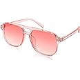 FEISEDY Retro Square Aviator Sunglasses Women Men 70s Vintage Trendy Plastic Frame Sun Glasses B2835