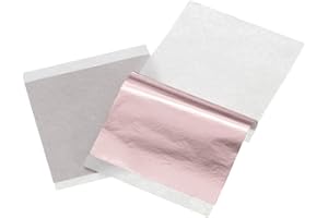 uxcell 200pcs Leaf Sheets, 3.5" x 3.5" Foil Sheets Paper Sheets for DIY Crafts Painting Nails Resin Furniture Decoration(Ligh