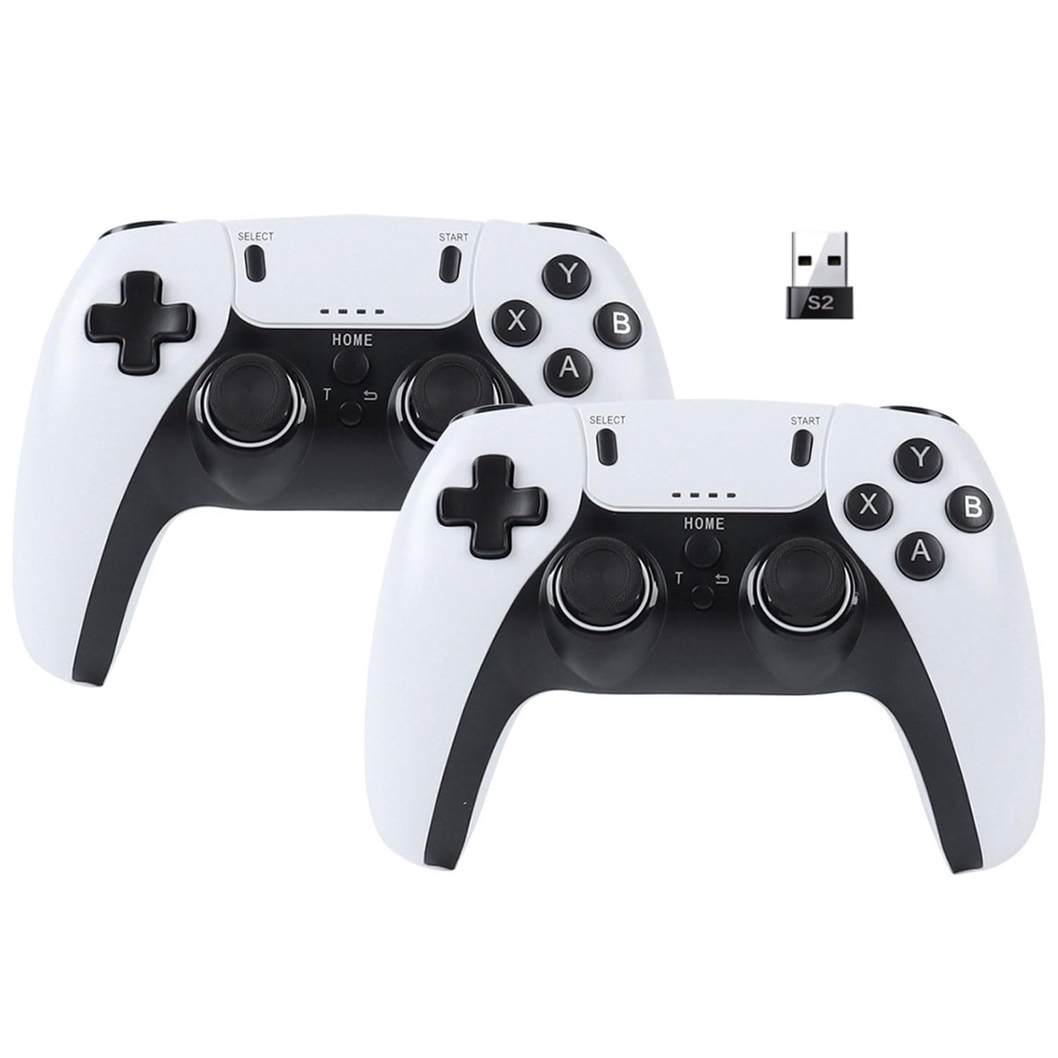 2 Pack Wireless Controller for Windows PC/Raspberry Pi/Stick/TV/Game Box Gamepad Rechargeable Remote Joystick Joypad with Turbo for Desktop Laptop Emulator,Roblox,Steam, RetroPie,RecalBox,RetroArch