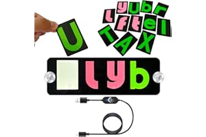 MASCHSEA Light Sign for Car, Glow Letters Cards for Rideshare Drivers, with USB Type-C Touch Dimmer Switch Cable
