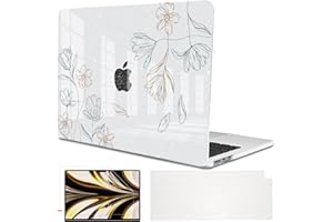 LCMOCICO Compatible with 2025 MacBook Air 13.6 inch Case M4 A3240 Cover, Shiny Pattern Plastic Hard Shell Case Keyboard Skin 