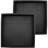 The HC Companies Accent Square Plant Saucer - Durable Plastic Trays For Plants - Stylish Square Tray For Water Drainage - UV