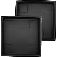 The HC Companies Accent Square Plant Saucer - Durable Plastic Trays For Plants - Stylish Square Tray For Water Drainage - UV