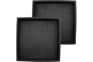 The HC Companies Accent Square Plant Saucer - Durable Plastic Trays For Plants - Stylish Square Tray For Water Drainage - UV 