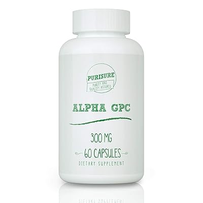 Purisure Alpha GPC Capsules 300 mg (60 Capsules), Alpha Glyceryl Phosphoryl Choline, Nootropics, Cognitive Enhancer, Brain Supplement, Focus Supplement, Better Athletic Performance