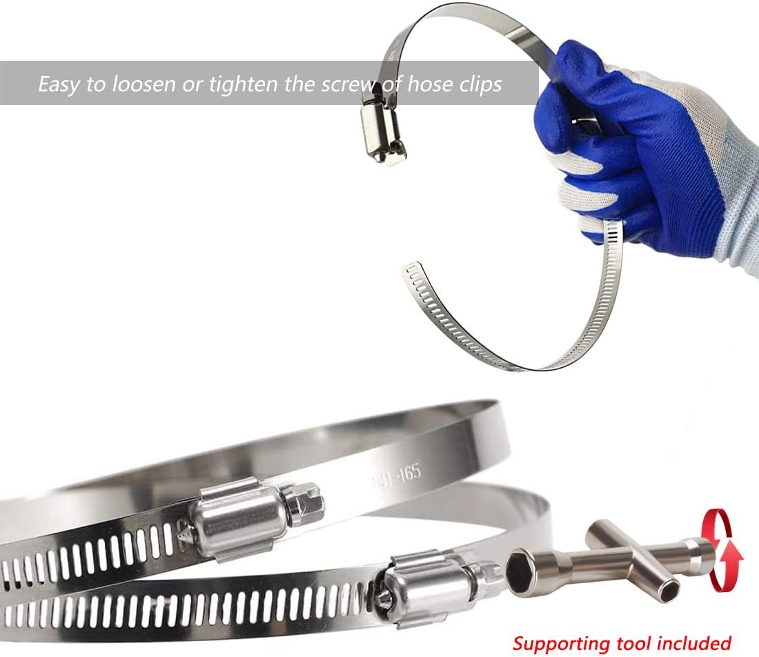 HONGECB Adjustable Stainless-Steel Hose Clips - Image 3