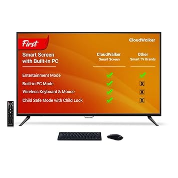 CloudWalker 140 cm (55 Inches) 4K Ultra HD Smart LED Screen 55SUA7 (Black)