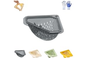 Triangular Draining Basket for Sink, Magnetic Corner Sink Strainer with Twist-Open Bottom, Touch-Free Food Scraps Catcher, Sp