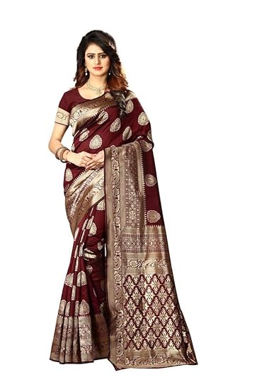shoppershopee kanjivarm Self Design Banarasi Silk Saree (Pari-21_Maroon)