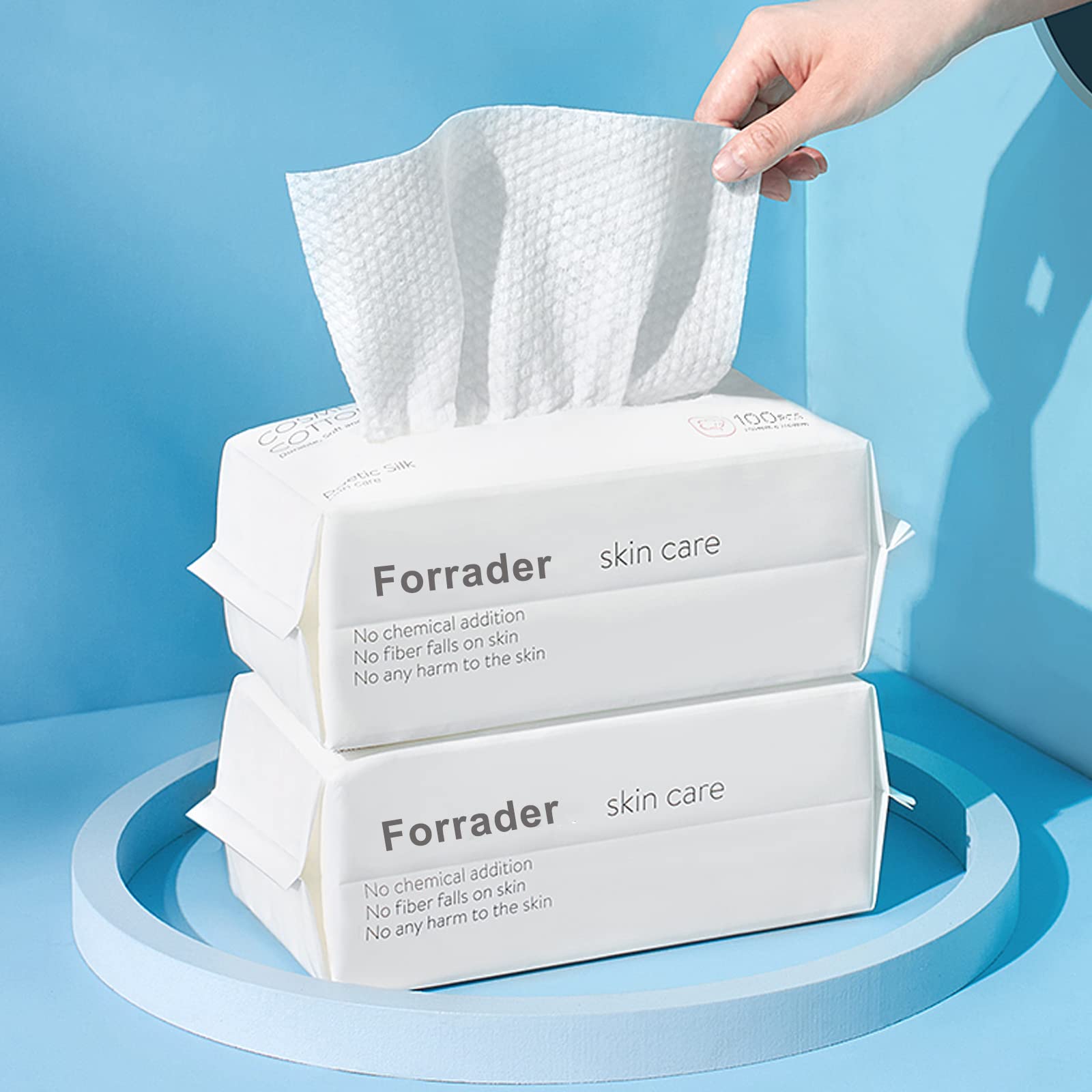 Disposable Face Towel, Cotton Tissue Soft Dry Wipes for Women, Simple Cleaning Facial Tissues Dry Wet Dual Portable Use for Sensitive Skin & Baby & Makeup Remover & Personal Care