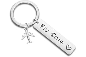 MAOFAED Pilot Gift Fly Safe Keychain Traveling Keychain Flight Attendant Gift