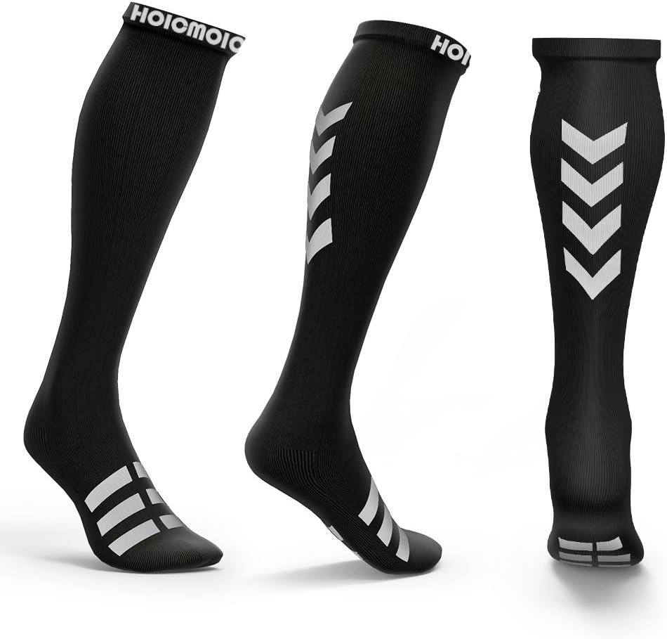 Hoicmoic Compression Socks for Men & Women, 20-30mmHg Graduated Athletic Sports Socks Fit for Running, Nurses, Shin Splints, Flight Travel, Maternity Pregnancy-Boost Stamina, Circulation &Recovery-BGM