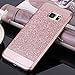 Galaxy S7 Edge Case, Moleboxes Luxury Hybrid Beauty Crystal Rhinestone with Gold Sparkle Glitter PC Hard Protective Diamond Case Cover for Samsung Galaxy S7 Edge (Rose Gold)