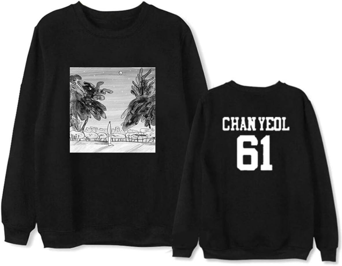 Kpop EXO Dear My Dear Printed Long Sleeved Hoodies Round Neck Sweatshirt Pullover Tops Baekhyun Sehun Chanyeol Kai Chen DO Lay