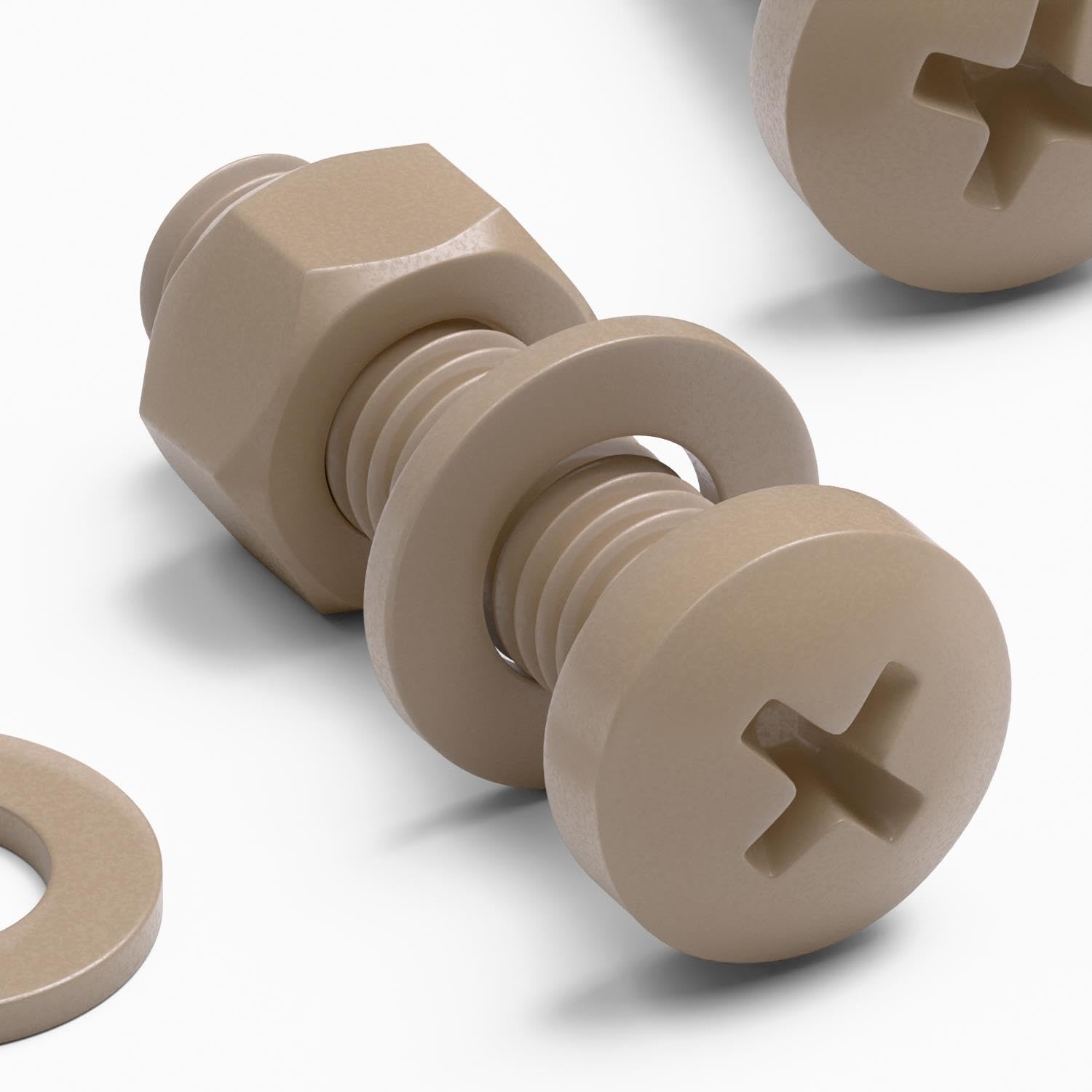 5 x PEEK Pan Head Screw M5 x 20mm Nuts & Bolts - Peek Plastic Nuts and Bolts, Anti Corrosion, Chemical Resistant, high Temperature Resistance, Non-Expanding