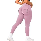 Danysu Cargo Leggings for Women with Pockets V Waist Butt Lifting Workout Gym Leggin Soft
