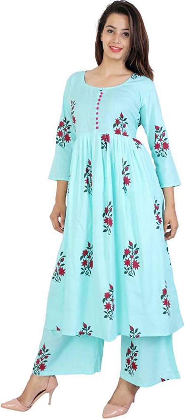 6TH AVENUE STREETWEAR Cotton Kurti with Palazzo Set for Women