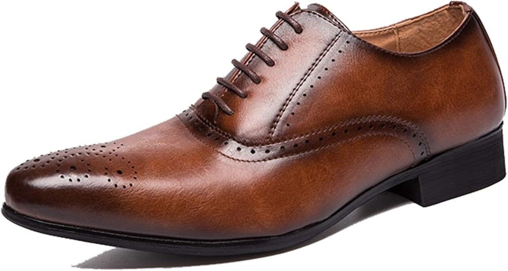 Chaussures Oxford pour Hommes Vintage élégant Bout Pointu à Lacets