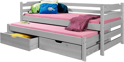 Alter Gm Single Bed Martina With Trundle Modern Pine Wood Mattress