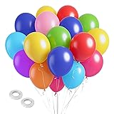 Rainbow Balloons 160 Pack 5 inch Round Bright Latex