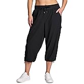 RBX Active Women's Plus Size Fashion Lightweight Woven Body Skimming Drawstring Cargo Capri Pant