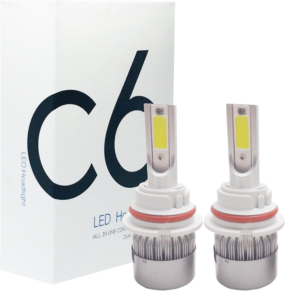 PROMAX C6 9007 LED headlight bulb conversion kit (1 pair hi/lo bulb, ultrawhite, also fit HB5, 36W)