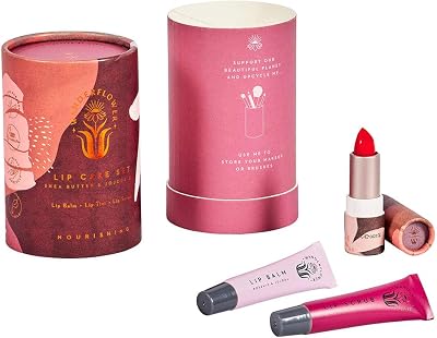 Wanderflower Lip Care Set Rosehip Jojoba Scrub Balm Tint Cruelty Free Vegan