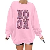 MAXIMGR Valentines Sweatshirt Women Teacher Valentine Shirts sequin Love Heart Graphic Tee Valentine's Day Gift Pullover
