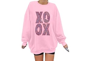 MAXIMGR Valentines Sweatshirts Women Love Sweatshirt - Oversized Embroidered Crewneck Shirt Valentine Gifts Pullover Tops