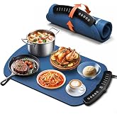 TASEVEN Food Warming Mat,7 Temp,4H Timer,Roll Heat Pad,Thermochromic Line | 8s Rapid Even Heating,Built-in Child Lock&amp;Auto Shutoff,Multi-use for Warming,Defrosting&amp;Dough Fermentation for Daily Dining