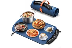 TASEVEN Warming Mat for Food, Food Warming Mat with 7 Temp Master Aadjustable Warming Tray, Thermochromic Line, Roll Up Buffet Hot Plates Heat Pad Full Sized Electrical