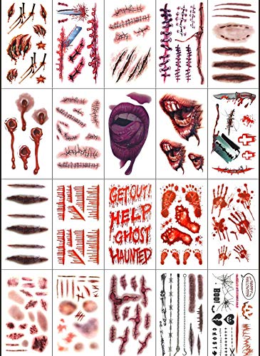 Halloween temporary tattoos - 20 pack halloween decorations horro…