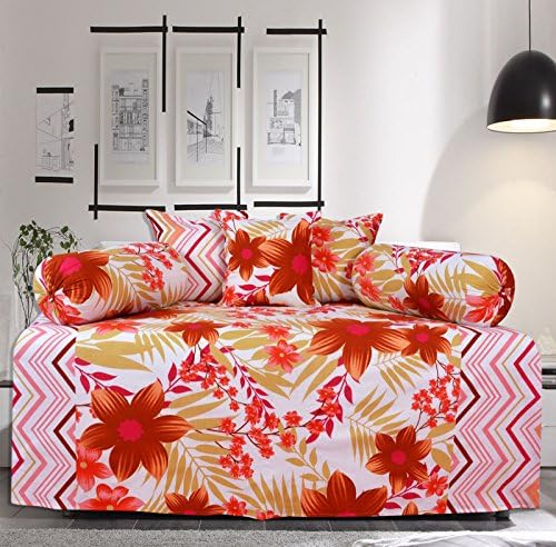 100% Cotton Home Décor Single Bed Sheet Set Diwan Bedding Set Of 6 Floral Gift