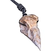 TUMBEELLUWA Raven Skull Pendant Necklace for Unisex Hand Carved Stone Crow Head Pendant with Adjustable Black Cord