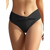 SHEKINI Women's Bikini Bottom Twist Front Cheeky Swimsuit Ruched Bathing Suit Bottoms
