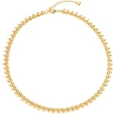 ORIGENCE Gold Link Chain Necklace Simple Gold Necklaces Dainty Beads Chain 18K Gold Plated Choker Necklace for Women Trendy Jewelry
