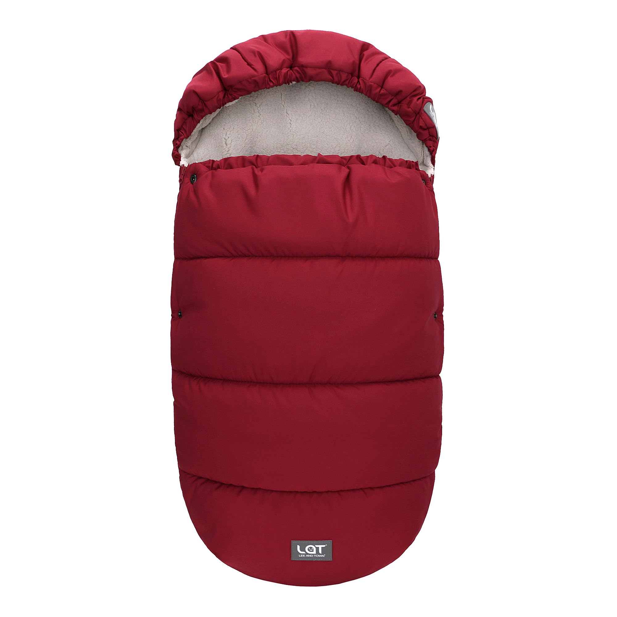 LAT Universal Baby Pushchair Footmuff, Waterproof and Windproof Cosy Toes with Hood for Pushchair Stroller Pram Buggy, Baby Winter Pushchair Pram Liner (B, Red)