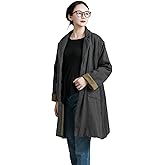 LZJN Women's Corduroy Winter Coat Long Sleeve Quilted Jacket Mid-Length Solid Outerwear with Button Front