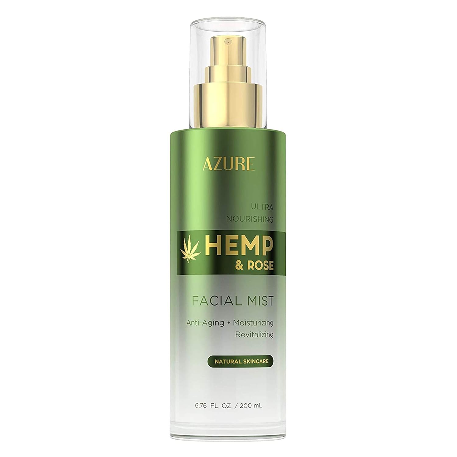 AZURE Hemp & Rose Ultra Nourishing Face Mist Toner - Anti Aging, Moisturizing & Revitalizing | W/Vitamins & Antioxidants | Rejuvenates Tired, Dehydrated Skin | Made in Korea - 200mL