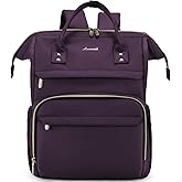 LOVEVOOK College Laptop Backpack, 15.6 Inch Travel Backpack for College, Waterproof Work Backpack Woman for Teacher Nurse Anti-theft Travel Back Pack, Gifts for Women,Dark Purple