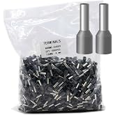 Fidioto Grey 1000pcs AWG12 Wire Ferrules Terminals Kit, Terminal Connector Wire Insulated Cord Pin Ends Terminals for Electric, Industrial, Chemical Industry, Power Control System, etc.